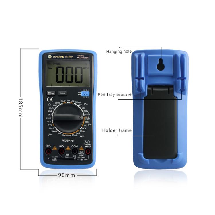 Multimetro digitale ad alta precisione, strumento di riparazione portatile con protezione contro le ustioni., DT-890N