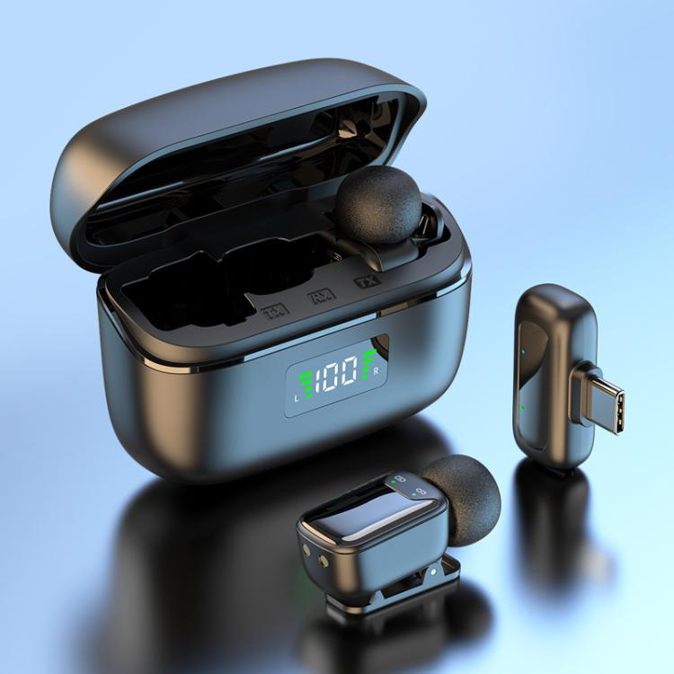 Microfono wireless doppio con clip e ricarica Type-C