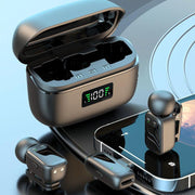 Microfono wireless doppio con clip e ricarica Type-C