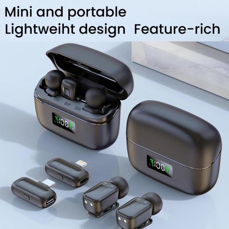 Microfono wireless doppio con clip e ricarica Type-C
