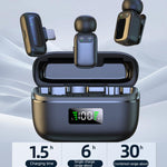 Microfono wireless doppio con clip e ricarica Type-C