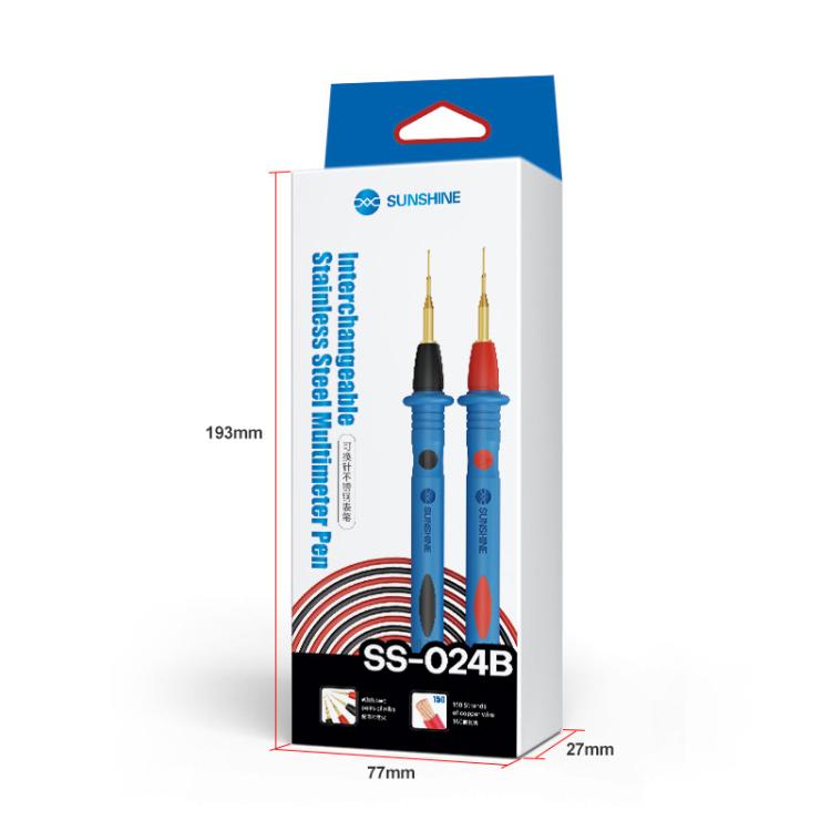 Punte di sonda sostituibili in acciaio inossidabile Punte di sonda per multimetro in silicone morbido, SS-024B