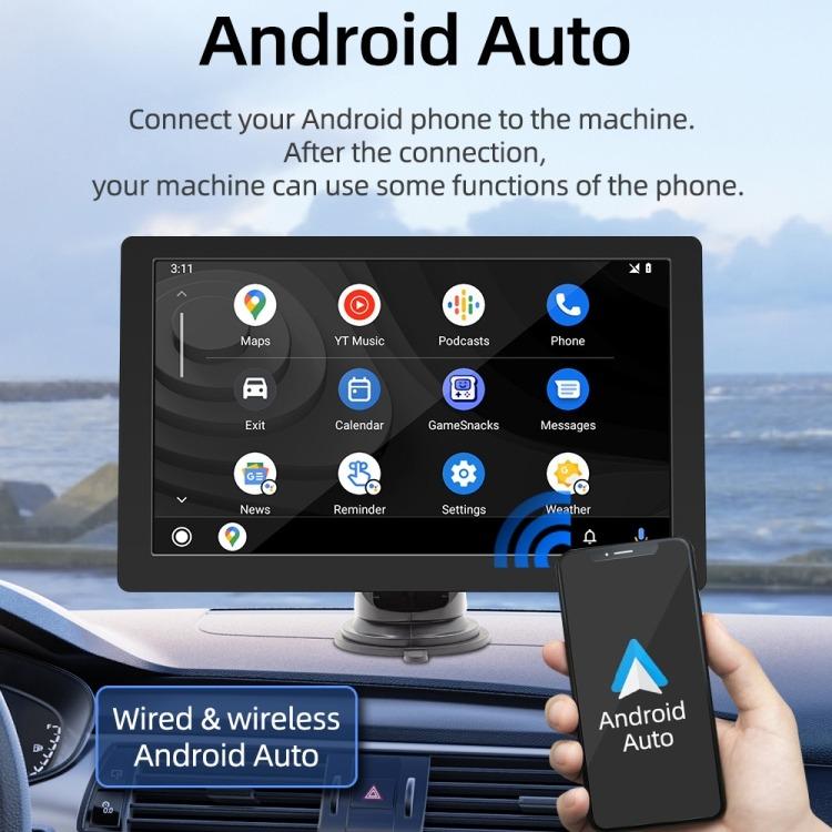 Autoradio universale con schermo, lettore MP5 HD e monitor per la retromarcia con telecamera posteriore., With Rear View Camera