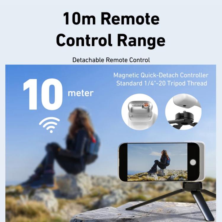 TELESIN P1-MP-10 Impugnatura magnetica per fotocamera con telecomando Bluetooth e controllo remoto per smartphone., P1-MP-10 White, P1-MP-10 Black
