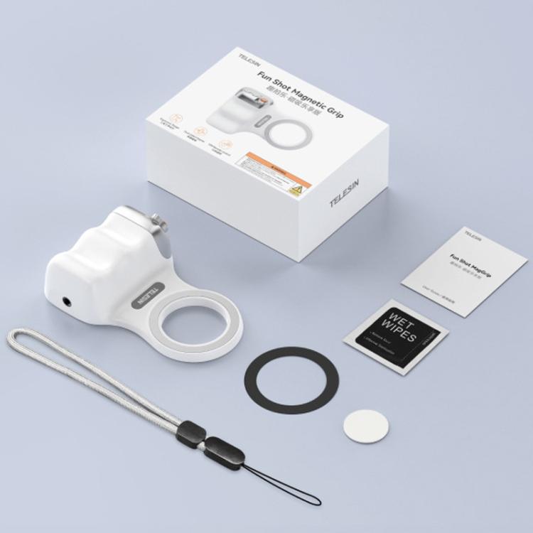 TELESIN P1-MP-10 Impugnatura magnetica per fotocamera con telecomando Bluetooth e controllo remoto per smartphone., P1-MP-10 White, P1-MP-10 Black
