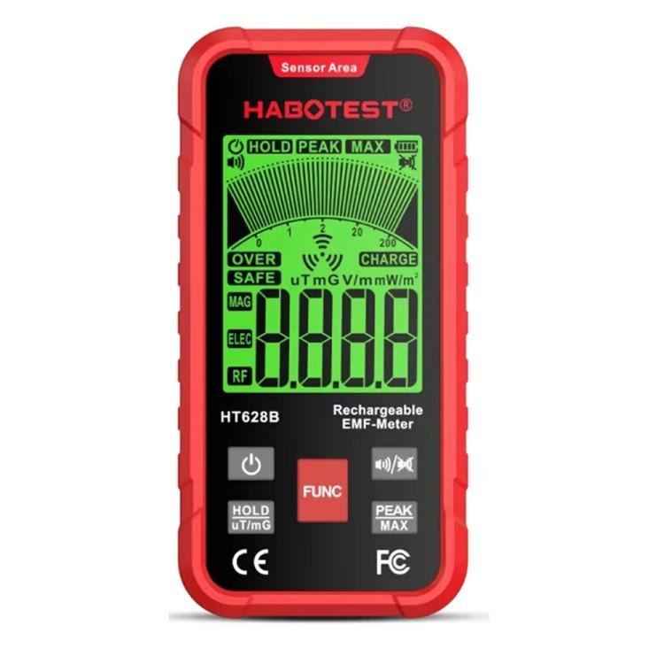 Misuratore di campi elettromagnetici multi-campo HABOTEST HT628B, tester di radiazioni elettromagnetiche ricaricabile, HT628B