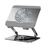 360 Rotating Laptop Stand Foldable Metal Desk Holder For 17.3 Inch Laptops Tablets, Standard Gray, Standard Silver, With Magnetic Cooling Fan Gray, With Magnetic Cooling Fan Silver, With RGB Cooling Fan Gray, With RGB Cooling Fan Silver