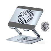 360 Rotating Laptop Stand Foldable Metal Desk Holder For 17.3 Inch Laptops Tablets, Standard Gray, Standard Silver, With Magnetic Cooling Fan Gray, With Magnetic Cooling Fan Silver, With RGB Cooling Fan Gray, With RGB Cooling Fan Silver