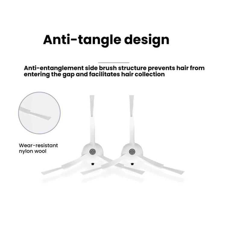 For Xiaomi Roborock S50/T4/T6/T7 Vacuum Robot Replacement Parts, Main Brush, 2pairs Side Brush White, 2pairs Side Brush Black, 1pair Filter, Main Brush Cover, Dust Bin
