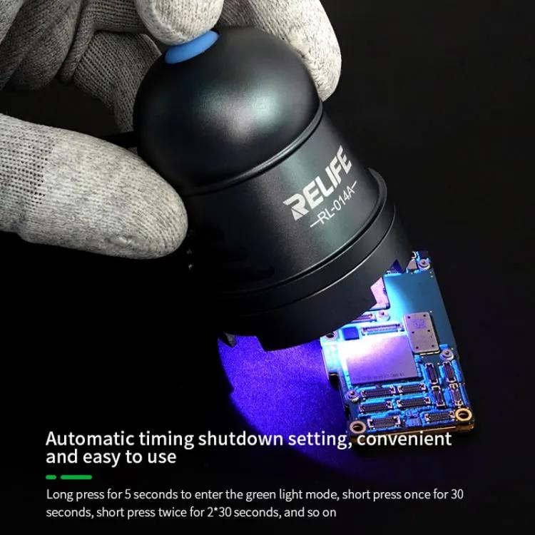 Riparazione di telefoni cellulari Colla UV Lampada di polimerizzazione ultravioletta Rilevamento fluorescente Luce di polimerizzazione dell'olio verde, RELIFE RL-014A