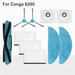 Ricambi per l'aspirapolvere robot Conga 8290, Main Brush, 2pcs /Pack Side Brush, 2pcs /Pack Mop Pad, 2pcs /Pack Dust Bag, 2pcs /Pack Filter