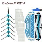 Ricambi per robot aspirapolvere Conga 1290/1390, Main Brush, 2pairs Side Brush, 2pcs Filter, 2pcs Mop Pad