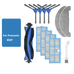 Ricambio per robot aspirapolvere Proscenic 850T, 2pairs Side Brush, 2pcs Filter, Main Brush, Mop Pad