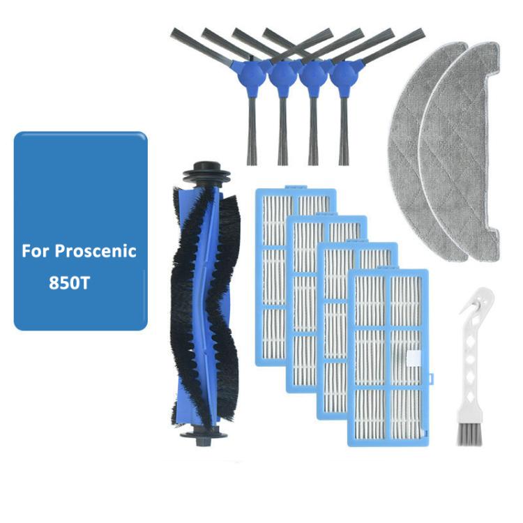 Ricambio per robot aspirapolvere Proscenic 850T, 2pairs Side Brush, 2pcs Filter, Main Brush, Mop Pad