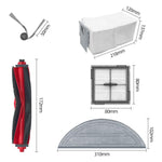 Ricambio per l'aspirapolvere robot Roborock Q10 S5, Main Brush, 2pcs Filter, 4pcs Side Brush, 2pcs Mop Pad, 2pcs Dust Bag