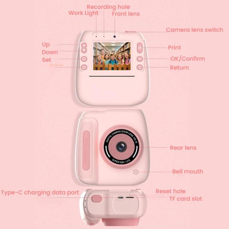 Fotocamera digitale istantanea per bambini con doppia fotocamera