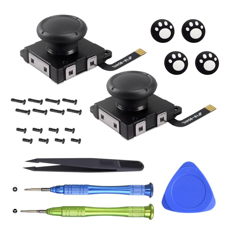 Joystick a effetto Hall per Nintendo Switch/OLED/Lite Joy-Con, stick analogico elettromagnetico senza deriva, Black, Set 1, Set 2