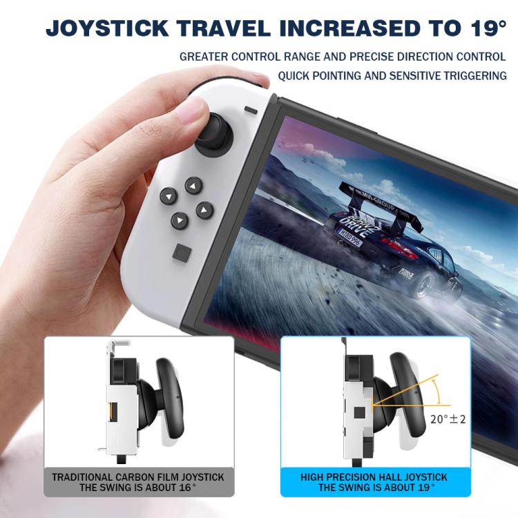 Joystick a effetto Hall per Nintendo Switch/OLED/Lite Joy-Con, stick analogico elettromagnetico senza deriva, Black, Set 1, Set 2