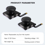 Joystick a effetto Hall per Nintendo Switch/OLED/Lite Joy-Con, stick analogico elettromagnetico senza deriva, Black, Set 1, Set 2