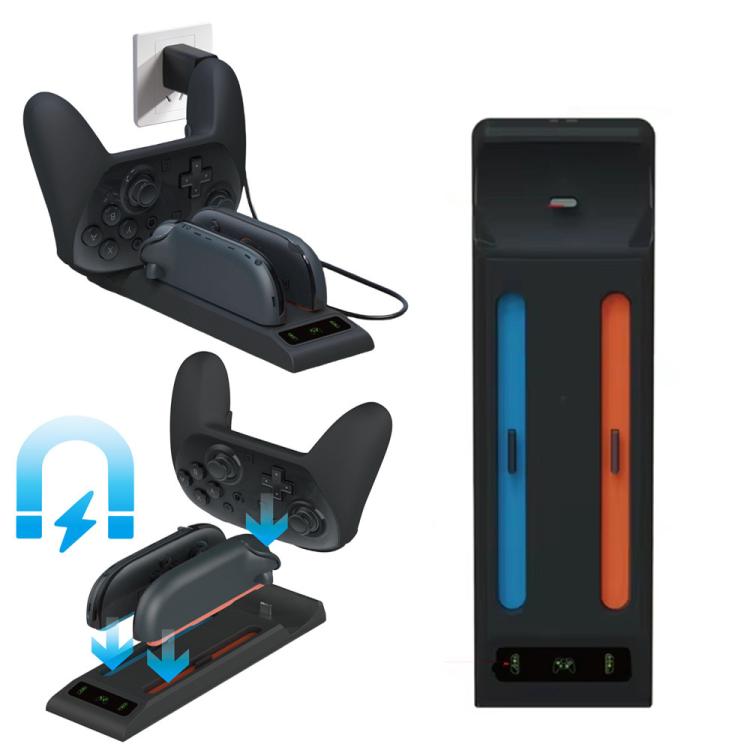 Base di ricarica 3 in 1 con LED per Nintendo Switch 2 Pro
