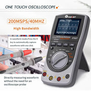 Oscilloscopio Multimetro 2 in 1 con frequenza di campionamento di 200 Msps e frequenza di campionamento di 40 MHz., ET827