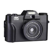 R10 4K HD 75MP Retro Mirrorless Camera 16x Zoom WiFi Digital Camera With 3-Inch Flip Screen, R10 64G Card & Lens Version