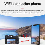 Fotocamera mirrorless retrò R10 4K HD da 75 MP con zoom 16x, Wi-Fi e schermo orientabile da 3 pollici., R10 64G Card & Lens Version