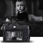 Fotocamera mirrorless retrò R10 4K HD da 75 MP con zoom 16x, Wi-Fi e schermo orientabile da 3 pollici., R10 64G Card & Lens Version