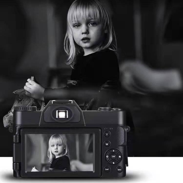 Fotocamera mirrorless retrò R10 4K HD da 75 MP con zoom 16x, Wi-Fi e schermo orientabile da 3 pollici., R10 64G Card & Lens Version