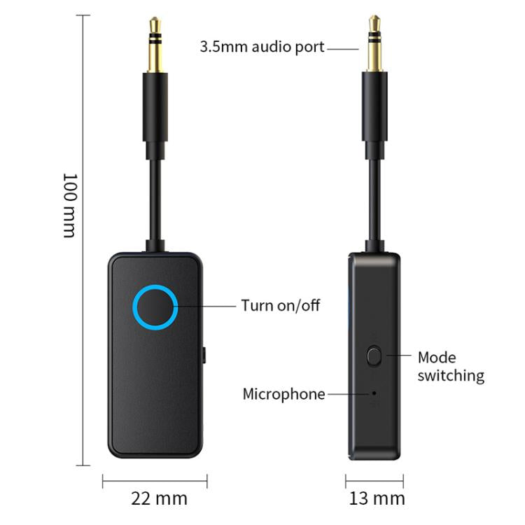 Adattatore audio Bluetooth 5.4 2 in 1 con trasmettitore/ricevitore e ingresso AUX da 3,5 mm per auto/TV/cuffie, M30