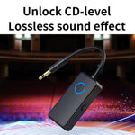Adattatore audio Bluetooth 5.4 2 in 1 con trasmettitore/ricevitore e ingresso AUX da 3,5 mm per auto/TV/cuffie, M30