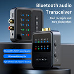 Ricetrasmettitore audio Bluetooth 5.4 2 in 1 HiFi, chiamate HD, ingresso RCA/AUX da 3,5 mm per autoradio/impianto stereo domestico., BT200