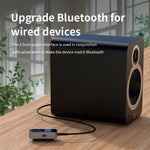 Adattatore AUX per auto/viaggio 2 in 1 Bluetooth 5.4 con trasmettitore e ricevitore, jack da 3,5 mm, slot per scheda TF e clip da bavero., M20