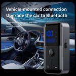 Adattatore AUX per auto/viaggio 2 in 1 Bluetooth 5.4 con trasmettitore e ricevitore, jack da 3,5 mm, slot per scheda TF e clip da bavero., M20
