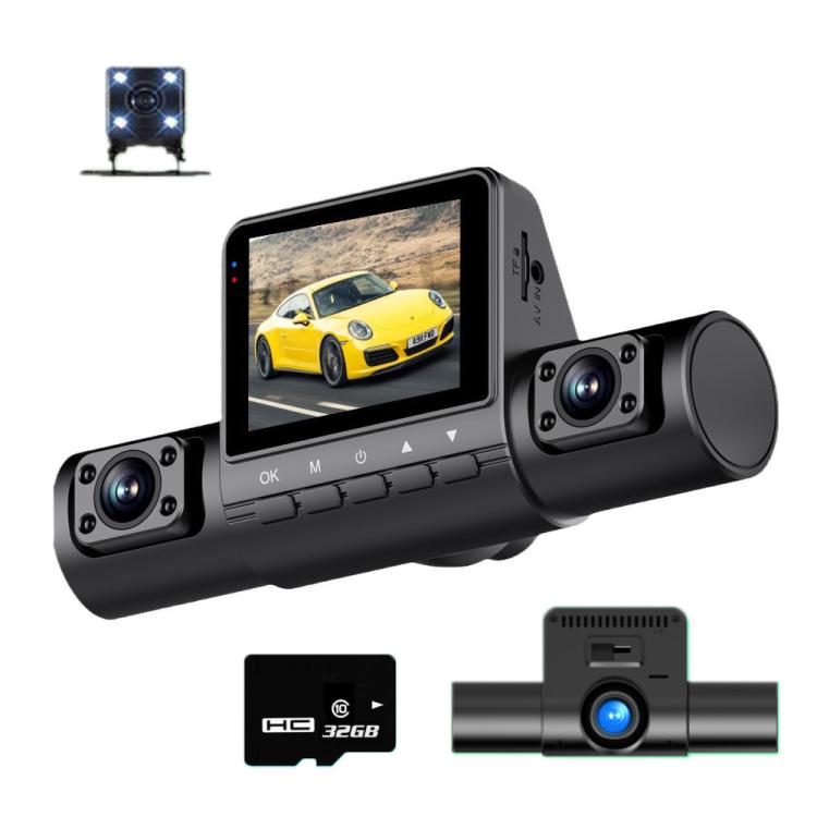 Videoregistratore di guida con visione notturna a infrarossi ad alta definizione 1080P per il monitoraggio del parcheggio., 3 Lenses, 4 Lenses, 4 Lenses + 32G