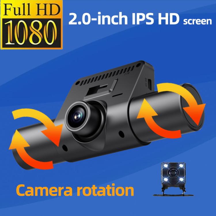 Videoregistratore di guida con visione notturna a infrarossi ad alta definizione 1080P per il monitoraggio del parcheggio., 3 Lenses, 4 Lenses, 4 Lenses + 32G