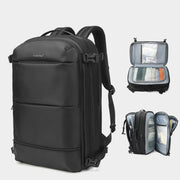 Tigernu Expandable Business Backpack 17-Inch Laptop Bag Wet/Dry Separation Pockets, Black, Blue, Vacuum BK With Pump