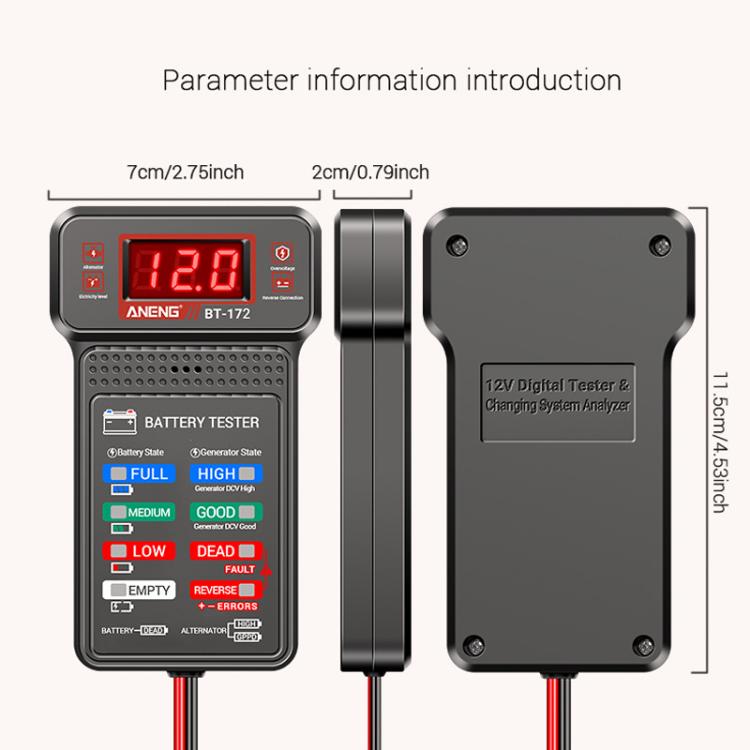 Tester per batterie automobilistiche ad alta precisione ANENG, BT172