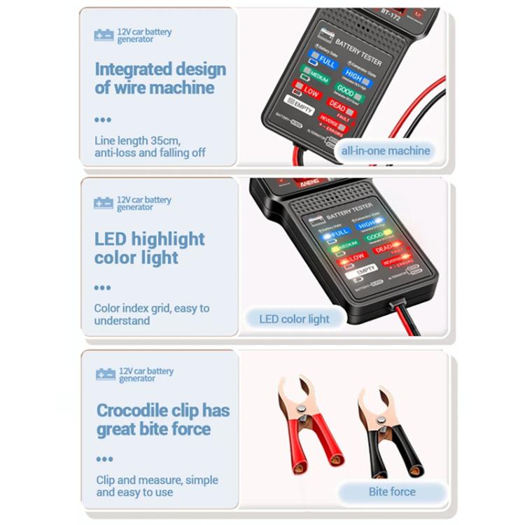 Tester per batterie automobilistiche ad alta precisione ANENG, BT172