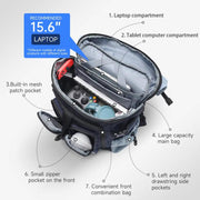 Tigernu Unisex Waterproof Travel Backpack Roll-Top Expandable Design with 15.6-inch Laptop & Tablet Compartment