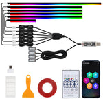 3 Controllo App Telecomando Illuminazione ambientale colorata per interni auto LED modificato acrilico USB Illuminazione ambientale per auto, 110cm+75cm x 4+35cm+Footlight x 4 10 In 1, 110cm+75cm x 4+35cm 6 In 1, 110cm, 110cm x 2 2 In 1, 110cm x 3 3 In...