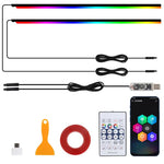 3 Controllo App Telecomando Illuminazione ambientale colorata per interni auto LED modificato acrilico USB Illuminazione ambientale per auto, 110cm+75cm x 4+35cm+Footlight x 4 10 In 1, 110cm+75cm x 4+35cm 6 In 1, 110cm, 110cm x 2 2 In 1, 110cm x 3 3 In...