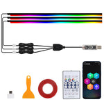 3 Controllo App Telecomando Illuminazione ambientale colorata per interni auto LED modificato acrilico USB Illuminazione ambientale per auto, 110cm+75cm x 4+35cm+Footlight x 4 10 In 1, 110cm+75cm x 4+35cm 6 In 1, 110cm, 110cm x 2 2 In 1, 110cm x 3 3 In...