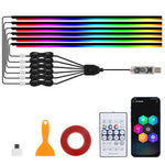 3 Controllo App Telecomando Illuminazione ambientale colorata per interni auto LED modificato acrilico USB Illuminazione ambientale per auto, 110cm+75cm x 4+35cm+Footlight x 4 10 In 1, 110cm+75cm x 4+35cm 6 In 1, 110cm, 110cm x 2 2 In 1, 110cm x 3 3 In...