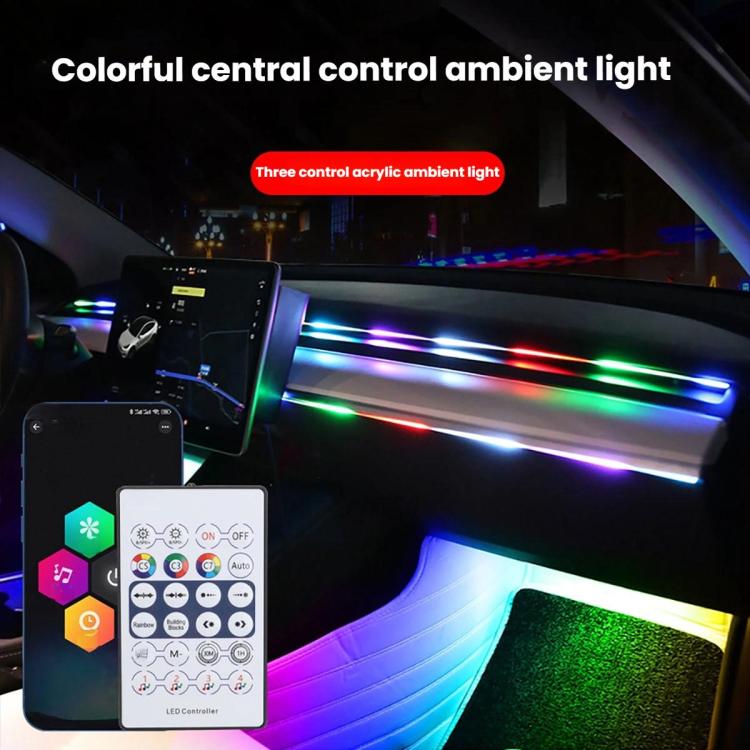 3 Controllo App Telecomando Illuminazione ambientale colorata per interni auto LED modificato acrilico USB Illuminazione ambientale per auto, 110cm+75cm x 4+35cm+Footlight x 4 10 In 1, 110cm+75cm x 4+35cm 6 In 1, 110cm, 110cm x 2 2 In 1, 110cm x 3 3 In...