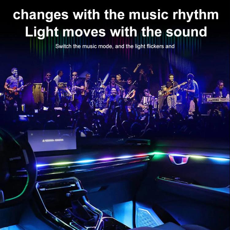 3 Controllo App Telecomando Illuminazione ambientale colorata per interni auto LED modificato acrilico USB Illuminazione ambientale per auto, 110cm+75cm x 4+35cm+Footlight x 4 10 In 1, 110cm+75cm x 4+35cm 6 In 1, 110cm, 110cm x 2 2 In 1, 110cm x 3 3 In...