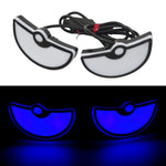 2 viti per targa moto, modifiche luce universale, luci decorative per auto, Triangle Light Blue, Triangle Light Red, Triangle Light Green, Semicircular Light Blue, Semicircular Light Red, Semicircular Light Green