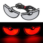 2 viti per targa moto, modifiche luce universale, luci decorative per auto, Triangle Light Blue, Triangle Light Red, Triangle Light Green, Semicircular Light Blue, Semicircular Light Red, Semicircular Light Green