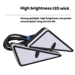 2 viti per targa moto, modifiche luce universale, luci decorative per auto, Triangle Light Blue, Triangle Light Red, Triangle Light Green, Semicircular Light Blue, Semicircular Light Red, Semicircular Light Green
