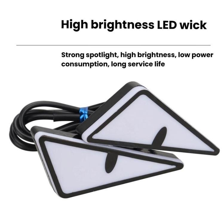 2 viti per targa moto, modifiche luce universale, luci decorative per auto, Triangle Light Blue, Triangle Light Red, Triangle Light Green, Semicircular Light Blue, Semicircular Light Red, Semicircular Light Green